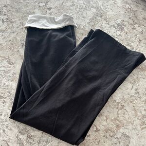Victoria’s Secret Yoga Pants Foldover Flare Leggings Black Large